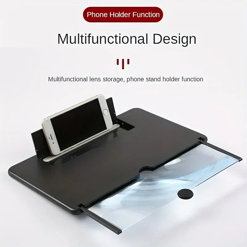 12/10 Inch HD Multi Functional Mobile Phone Screen Magnifier and Phone Holder Screen Video Amplifier Enlarged Screen Phone Stand